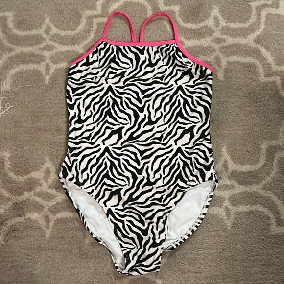George Other - Zebra one-piece bathing suit, size 16 kids